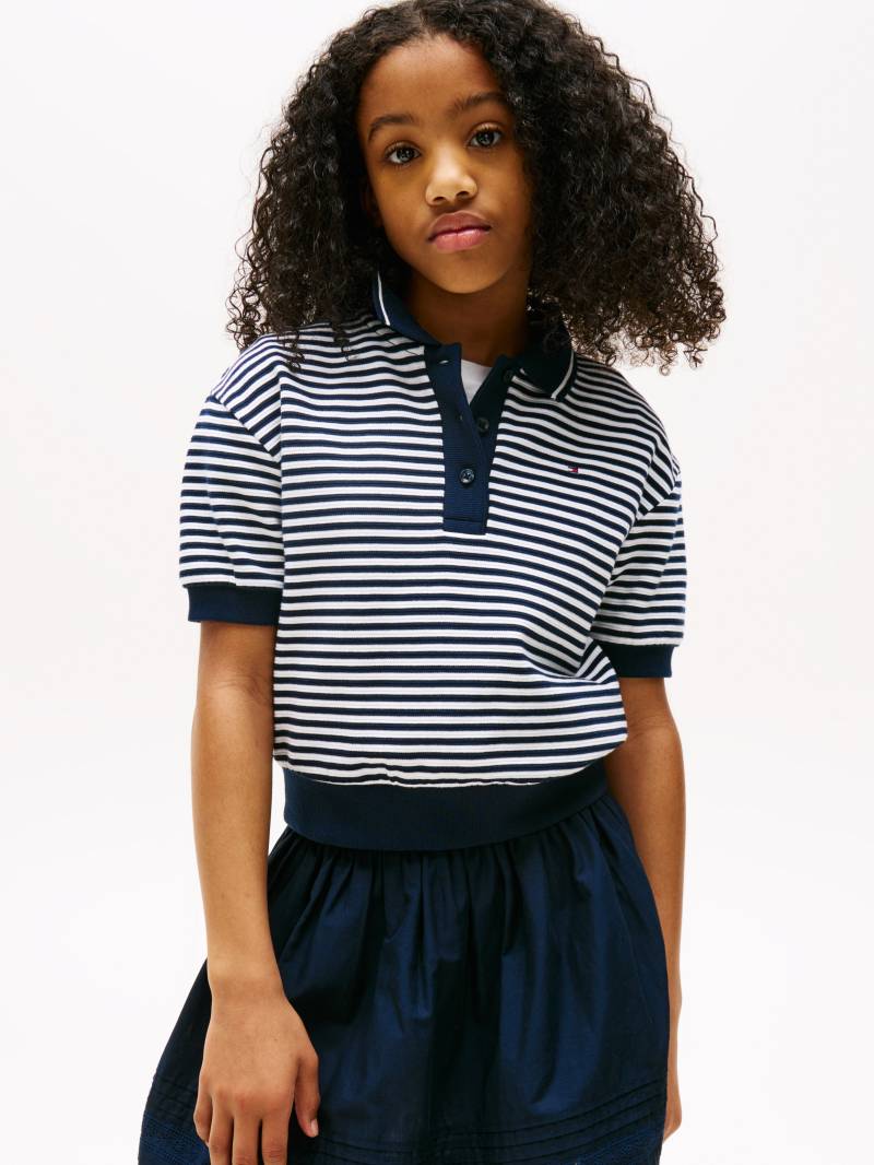 Tommy Hilfiger Poloshirt "OTTOMAN STRIPE POLO SS", für Kinder bis 16 Jahre, mit breitem Saumbund von Tommy Hilfiger