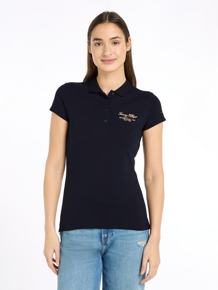 Tommy Hilfiger Poloshirt SLIM SCRIPT GRAPHIC POLO SS mit Tommy Hilfiger Script Logo-Schriftzug von Tommy Hilfiger