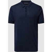 Tommy Hilfiger Tailored Poloshirt in unifarbenem Design in Marine, Größe L von Tommy Hilfiger Tailored