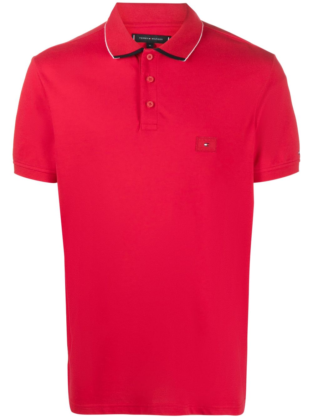 Tommy Hilfiger Poloshirt mit Logo-Patch - Rot von Tommy Hilfiger