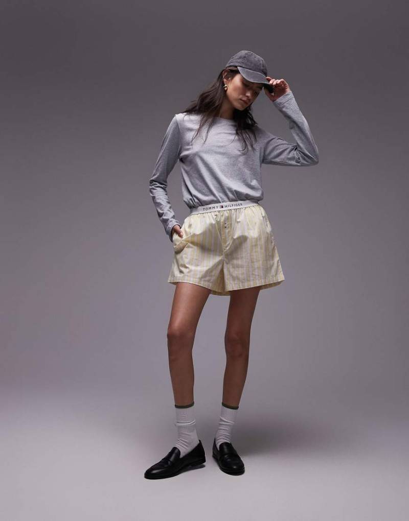 Tommy Hilfiger - Popeline-Boxershorts mit buttergelben Streifen von Tommy Hilfiger