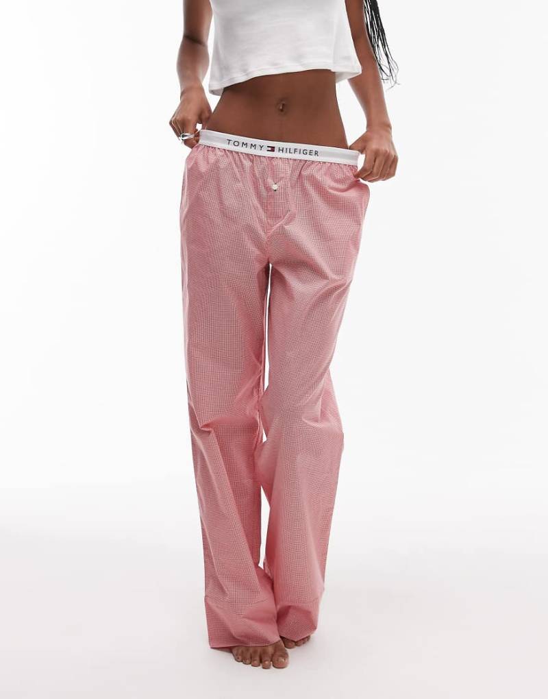 Tommy Hilfiger - Popeline-Pyjamahose in Rot gestreift von Tommy Hilfiger