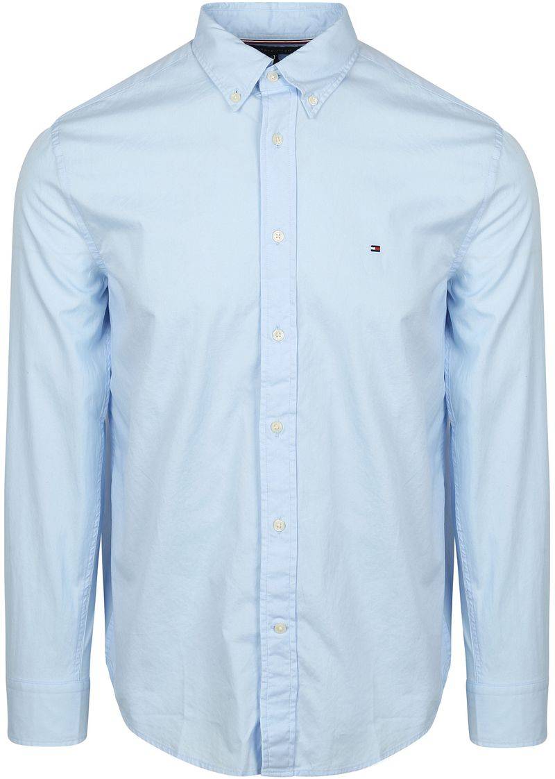 Tommy Hilfiger Poplin Hemd Flex Hellblau - Größe S von Tommy Hilfiger