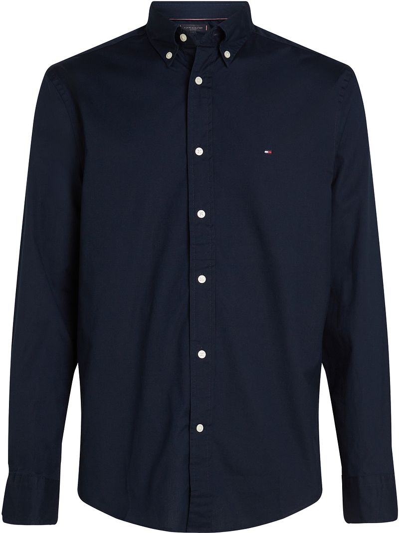 Tommy Hilfiger Poplin Hemd Flex Navy - Größe 3XL von Tommy Hilfiger