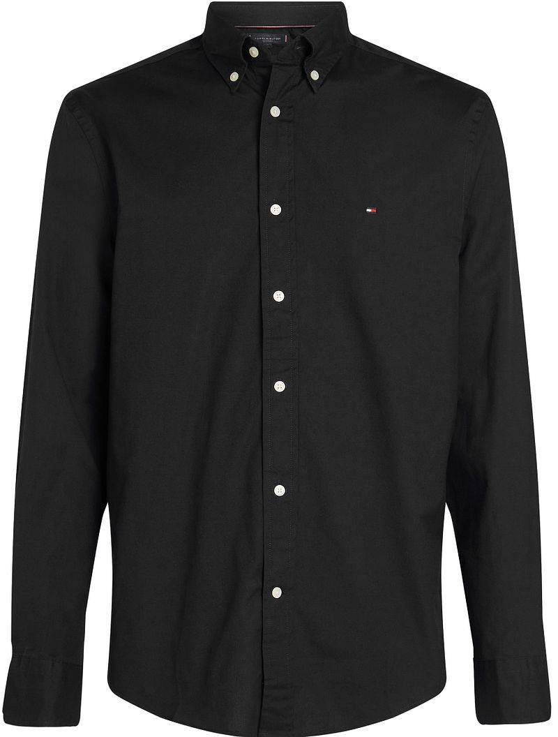 Tommy Hilfiger Poplin Hemd Flex Schwarz - Größe XL von Tommy Hilfiger