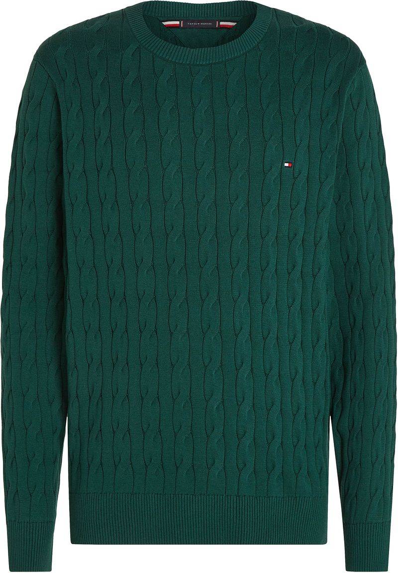 Tommy Hilfiger Pullover Cable Dunkelgrün - Größe XXL von Tommy Hilfiger
