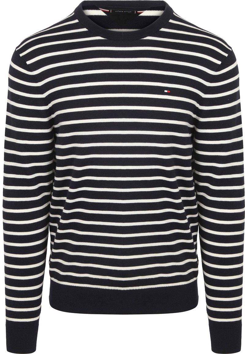 Tommy Hilfiger Pullover Streifen Navy - Größe XL von Tommy Hilfiger
