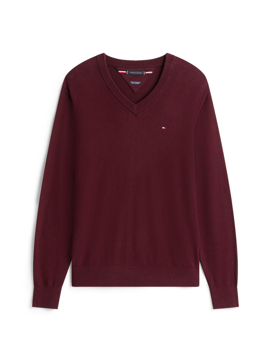 Tommy Hilfiger - Pullover aus Baumwoll-Kaschmirmix rot - Gr. - L von Tommy Hilfiger