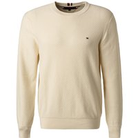 Tommy Hilfiger Herren Pullover beige Baumwolle unifarben von Tommy Hilfiger