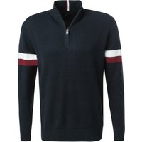 Tommy Hilfiger Herren Troyer blau Baumwolle unifarben von Tommy Hilfiger