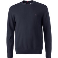 Tommy Hilfiger Herren Pullover blau Baumwolle unifarben von Tommy Hilfiger