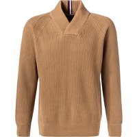 Tommy Hilfiger Herren Pullover braun Baumwolle unifarben von Tommy Hilfiger