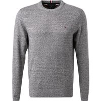 Tommy Hilfiger Herren Pullover grau Baumwolle unifarben von Tommy Hilfiger