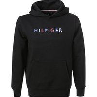 Tommy Hilfiger Herren Hoodie schwarz Baumwolle Logo und Motiv von Tommy Hilfiger