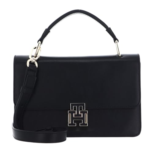 Tommy Hilfiger Pushlock Leather Crossover Bag Black von Tommy Hilfiger