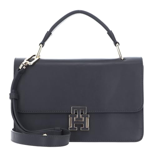 Tommy Hilfiger Pushlock Leather Crossover Bag Grey von Tommy Hilfiger