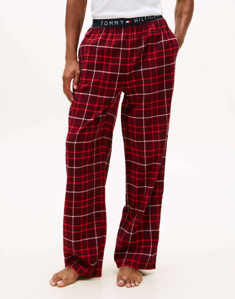 Tommy Hilfiger - Pyjama-Hose aus Flanell in kariertem Rot von Tommy Hilfiger