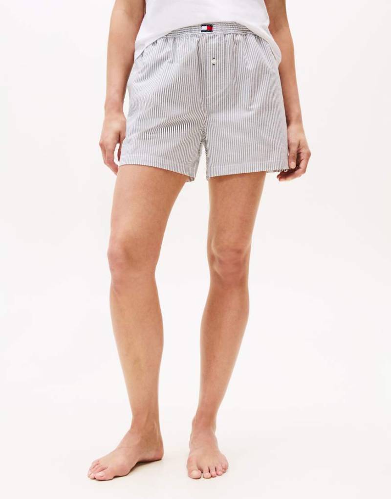 Tommy Hilfiger - Pyjama-Shorts aus Webstoff in Blau gestreift von Tommy Hilfiger