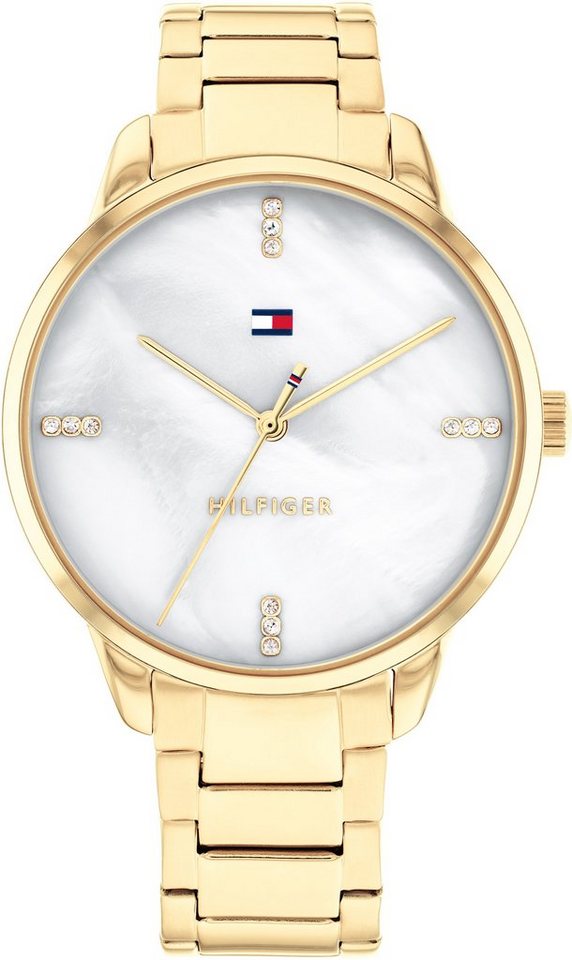 Tommy Hilfiger Quarzuhr DRESS, 1782546, Armbanduhr, Damenuhr, Perlmutt-Zifferblatt, Glaskristalle, analog von Tommy Hilfiger