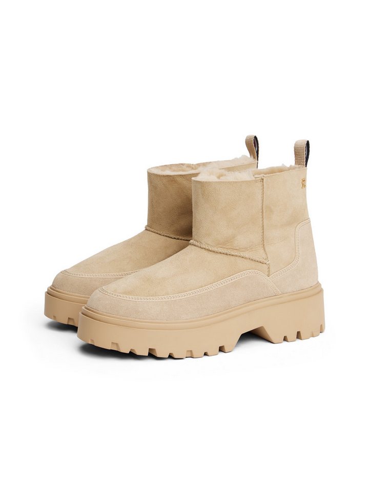 Tommy Hilfiger REAL SHEARLING PULLON SNOWBOOT Winterboots Plateau, Schlupfboots mit abgesteppter Ziernaht von Tommy Hilfiger