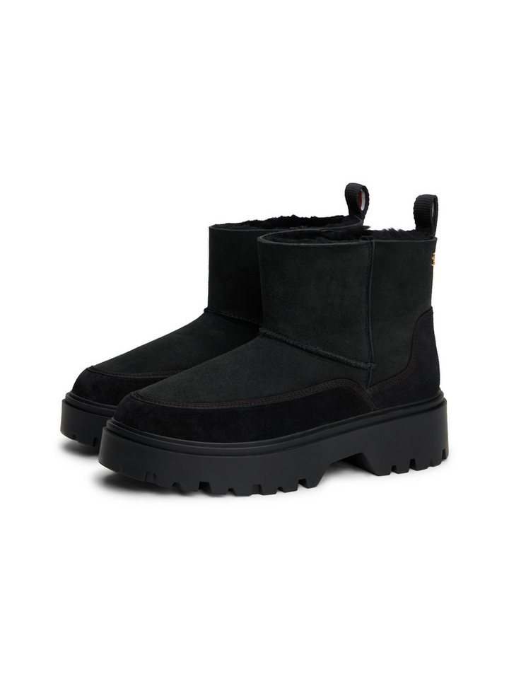Tommy Hilfiger REAL SHEARLING PULLON SNOWBOOT Winterboots Plateau, Schlupfboots mit abgesteppter Ziernaht von Tommy Hilfiger