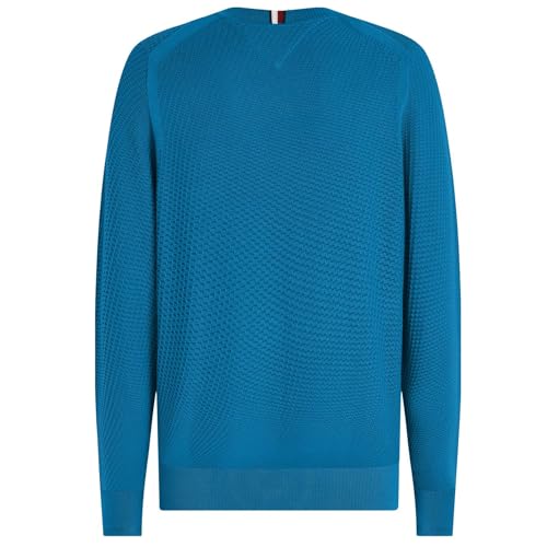 Tommy Hilfiger RECTANGULAR STRUCTURE CREW NK, blau(czublue), Gr. M von Tommy Hilfiger