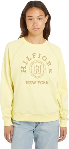Tommy Hilfiger Damen Sweatshirt Varsity Raglan ohne Kapuze, Gelb (Yellow Tulip), M von Tommy Hilfiger