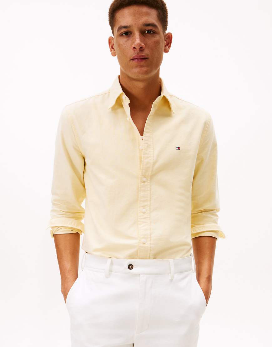 Tommy Hilfiger - Reguar-Fit-Oxfordhemd in Hellgelb mit Button-down-Kragen von Tommy Hilfiger