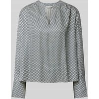 Tommy Hilfiger Regular Fit Bluse mit V-Ausschnitt in Hellgrau, Größe 40 von Tommy Hilfiger