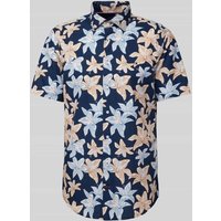 Tommy Hilfiger Tailored Regular Fit Business-Hemd mit Allover-Muster in Marine, Größe 44 von Tommy Hilfiger Tailored