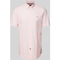Tommy Hilfiger Tailored Regular Fit Business-Hemd mit Label-Stitching in Rosa, Größe 42 von Tommy Hilfiger Tailored