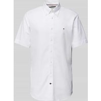 Tommy Hilfiger Tailored Regular Fit Business-Hemd mit Label-Stitching in Weiss, Größe 45 von Tommy Hilfiger Tailored
