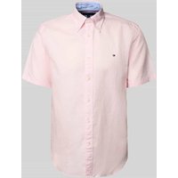 Tommy Hilfiger Regular Fit Freizeithemd aus Baumwoll-Leinen-Mix in Rosa, Größe L von Tommy Hilfiger
