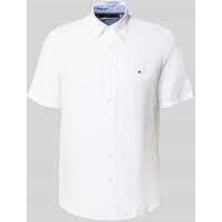 Tommy Hilfiger Regular Fit Freizeithemd aus Baumwoll-Leinen-Mix in Weiss, Größe XL von Tommy Hilfiger
