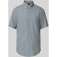 Tommy Hilfiger Regular Fit Freizeithemd mit Allover-Muster in Blau, Größe XXL von Tommy Hilfiger