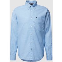 Tommy Hilfiger Regular Fit Freizeithemd mit Gitterkaro Modell 'HOUNDSTOOTH' in Ocean, Größe S von Tommy Hilfiger