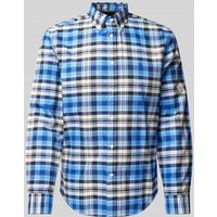 Tommy Hilfiger Regular Fit Freizeithemd mit Logo-Stitching Modell 'OXFORD' in Royal, Größe XXL von Tommy Hilfiger