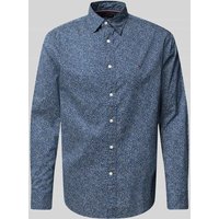 Tommy Hilfiger Regular Fit Freizeithemd mit Logo-Stitching Modell 'POPLIN' in Marine, Größe XXL von Tommy Hilfiger