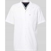 Tommy Hilfiger Regular Fit Freizeithemd mit Logo-Stitching in Weiss, Größe L von Tommy Hilfiger