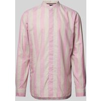 Tommy Hilfiger Tailored Regular Fit Freizeithemd mit Maokragen Modell 'BOLD' in Rosa, Größe L von Tommy Hilfiger Tailored
