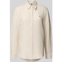 Tommy Hilfiger Regular Fit Hemdbluse aus reinem Leinen in Ecru, Größe 38 von Tommy Hilfiger