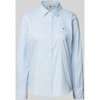 Tommy Hilfiger Regular Fit Hemdbluse mit durchgehender Knopfleiste in Hellblau, Größe 38 von Tommy Hilfiger