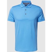 Tommy Hilfiger Tailored Regular Fit Poloshirt mit Logo-Stitching in Blau, Größe L von Tommy Hilfiger Tailored