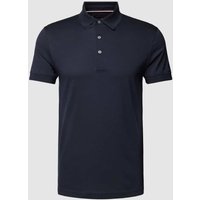 Tommy Hilfiger Tailored Regular Fit Poloshirt mit Logo-Stitching in Dunkelblau, Größe M von Tommy Hilfiger Tailored