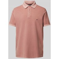 Tommy Hilfiger Regular Fit Poloshirt mit Logo-Stitching in Hellrot, Größe M von Tommy Hilfiger