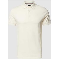 Tommy Hilfiger Tailored Regular Fit Poloshirt mit Logo-Stitching in Offwhite, Größe L von Tommy Hilfiger Tailored