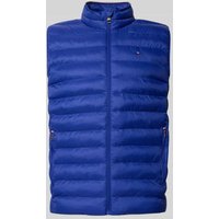 Tommy Hilfiger Regular Fit Steppweste mit Logo-Stitching in Royal, Größe XXXL von Tommy Hilfiger