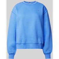 Tommy Hilfiger Regular Fit Sweatshirt mit Logo-Stitching in Bleu, Größe XXL von Tommy Hilfiger