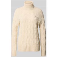 Tommy Hilfiger Relaxed Fit Rollkragenpullover aus reiner Wolle in Sand, Größe M von Tommy Hilfiger