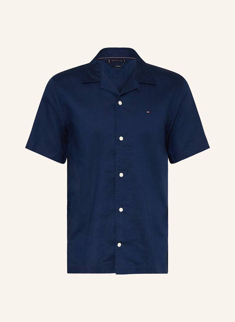 Tommy Hilfiger Resorthemd Comfort Fit Mit Leinen blau von Tommy Hilfiger